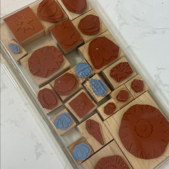 Vintage 2000's Stampin UP! Floral Spring Wooden & Rubber Stamp Set Retired DIY - Picture 4 of 5